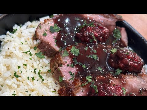 Pan Seared Duck Breast with a BlackBerry Glaze!