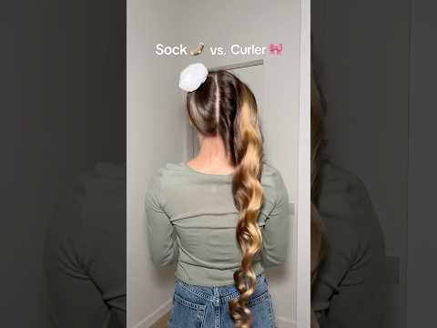 Sock or Curler?🤔 #heatlesscurls #curlswithoutheat #healthyhair #longhair #heatlesshairstyle