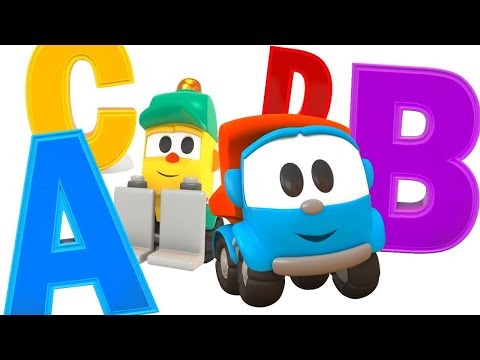 Leo the truck is collecting colorful letters of the alphabet and says what they are called.