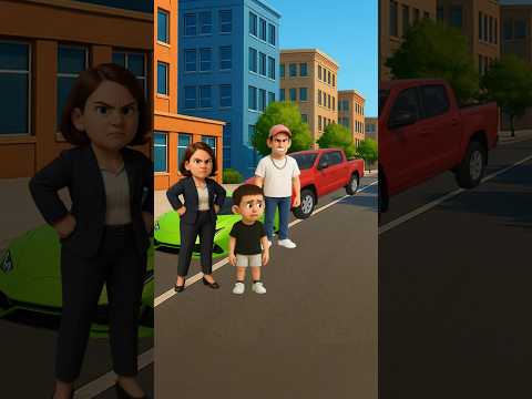 He Saves 2 Cars From Falling Into the Earthquake Crack! 😱 #cartoon #animation #funny #comedy #shorts