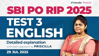 SBI PO RIP 2025 | TEST 3 ENGLISH | DETAILED EXPLANATION BY PRISCILLA