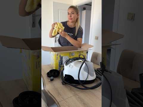 Buharlı makine aldım,salonumu temizledim💨👌#shorts #shortsvideo #temizlik #karcher