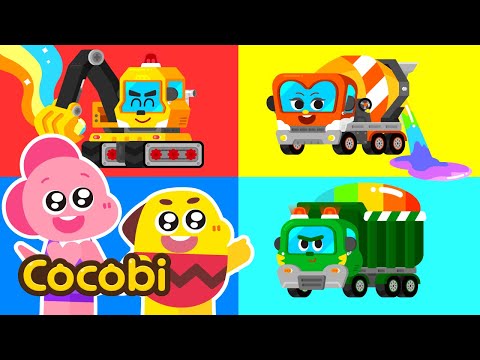 Color Heavy Vehicles Construction | Songs for Kids | Cocobi