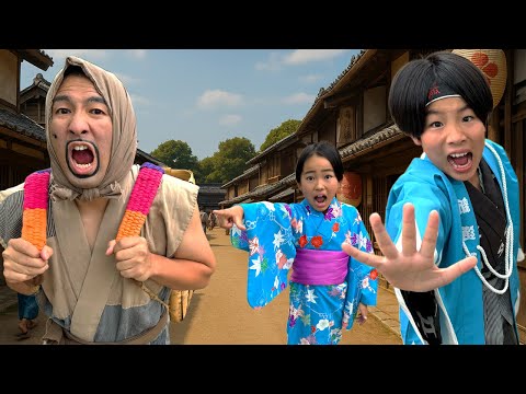 【寸劇】江戸の町でニワトリ泥棒が逃走中！かえであーたん　Kaede and Ahtan Pretend Play Chase the Thief and other funny stories