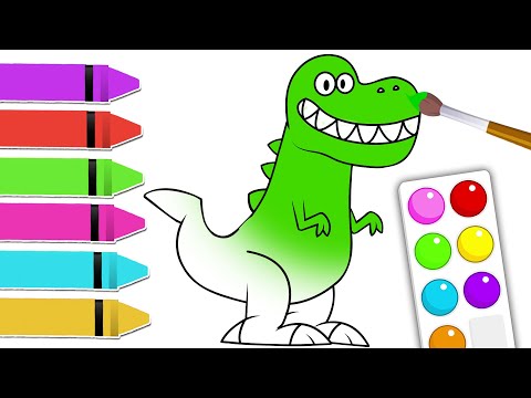 Draw And Color Dinosaurs | Learn Colors For Kids | Toddler Learning Video