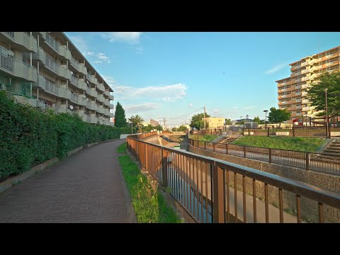 Tokyo Nakano Myoshoji river sunset walk, Japan 2025 • 4K