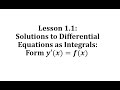 Understanding Integrals and Differential Equations
