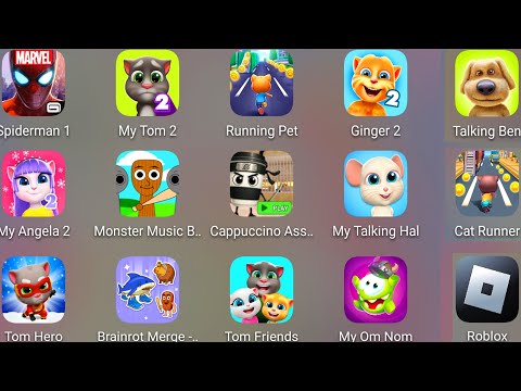 Talking Tom Friends,My Angela,My Tom2,Cat Runner,Italian Brainrot,Spiderman Unlimited,Roblox,TomHero