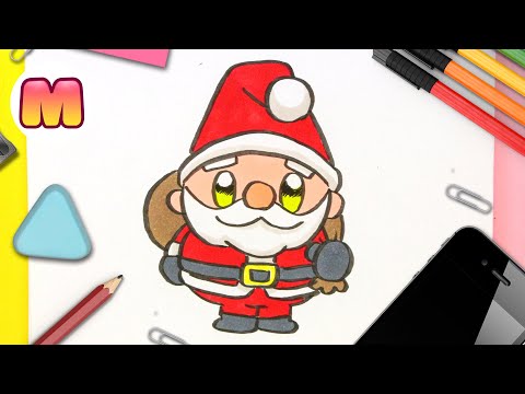 CÓMO DIBUJAR A PAPÁ NOEL KAWAII FÁCIL ❤️ dibujos de navidad faciles ❤️ How to draw Santa Claus