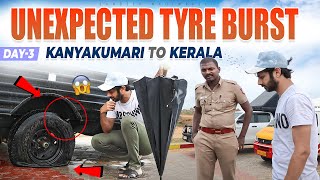 Day 3: Tyre Burst 😱 | Kanyakumari to Kerala  | Sandeep Nadimpalli | Telugu |