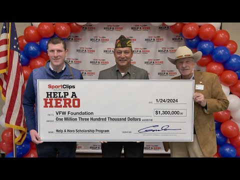 $1.3M Donated by Sport Clips Haircuts for VFW Help A Hero Scholarships
for Veterans