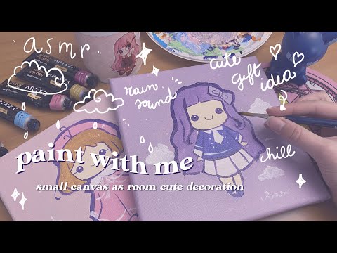 [paint w/ me asmr 🎨] drawing Sakura and Tomoyo + relaxing music and rain sound ☔