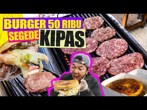 BURGER JUMBO DIAMETER 21CM SEPORSI BISA BUAT 4 ORANG !!