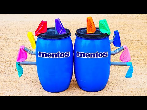EXPERIMENT: Big Toothpaste Eruption from Fanta, Coca Cola and Mentos vs Sodas