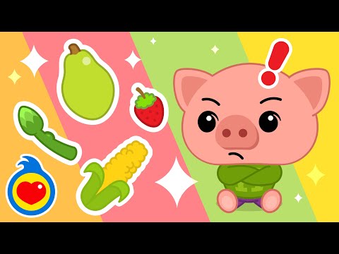 ¡Juego de Frutas y Verduras! Parte 4 🥬🍓 Con Hoggie El Cerdito Enojón 🐽 Videos Educativos | Plim Plim