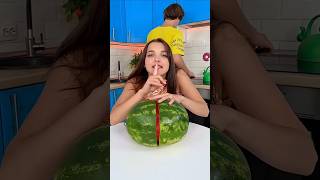 She was pranking his brother to cut a watermelon #shorts