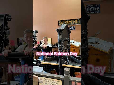Printing something fishy with a press for National Salmon Day (October 8)