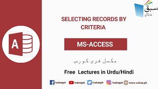 Selecting Records by Criteria