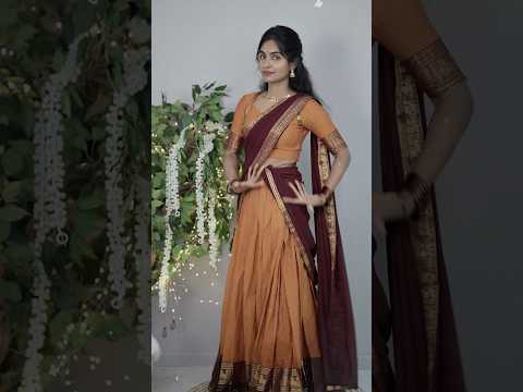 Drape Half saree perfectly 🥹🥰 #shortsvideo #saree #beautytiips #hairstyle #fashion #dhavani