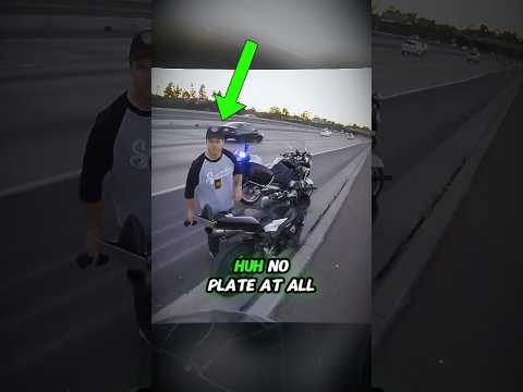Biker Caught Without a License Plate…What Happens Next ​⁠@KawasakiKryptonite