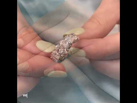 6.20 carat Oval Lab Grown Diamond Individual Basket Eternity Band