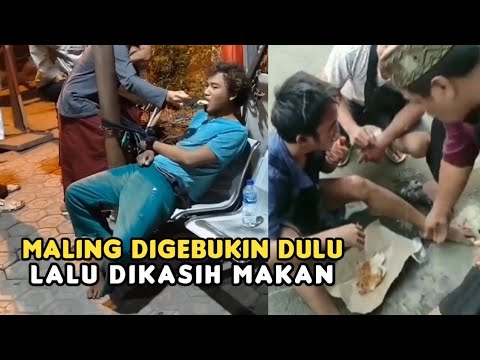 Momen Maling Ketangkap Warga,Digebukin Dulu Lalu Dikasih Makan