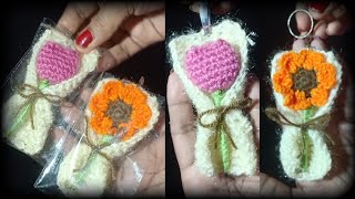 कुछ नया बनाये जरूर देखे ||Crochet bouquet keychain ||allhometips 