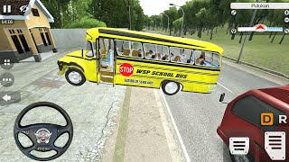 Indonesia Scholl Bus Simulation - Drive To Bus Wash Through Bridge - Android Gameplay