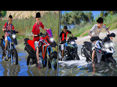 ATRAVESSEI UM RIO DE MOTOS COM AMIGOS no GTA 5 O FILME