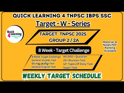 Target W Series Group 2 2A 2025 | Study Plan & Test Series | Quick Learning 4 All | Full Syllabus |