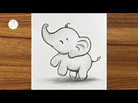 Cute baby elephant drawing || Easy elephant drawing || Easy drawing ideas for beginners