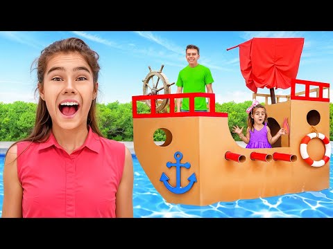 Aventuras con Cartón: Rescate del Gatito y Casa Hecha a Mano 🐾🛶 | Divertidas Historias para Niños