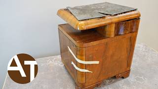 I spent 2 weeks restoring this Art Deco nightstand