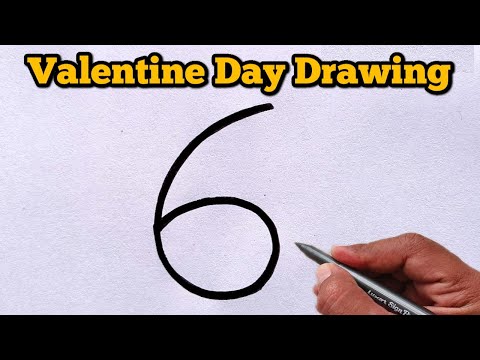 Valentine Day Special Drawing | How to draw beautiful drawing from valentine day with 6 number