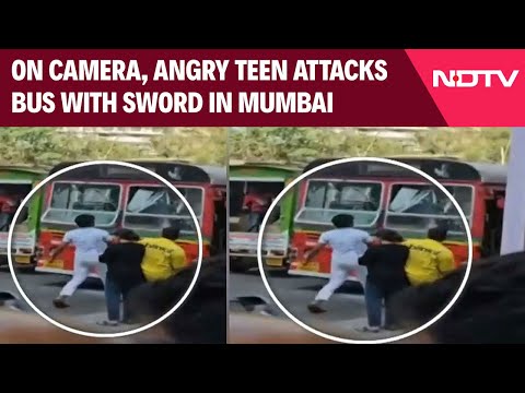 Mumbai Sword Attack | On Camera, Angry Teen Attacks Bus With Sword In Mumbai, Threatens Driver