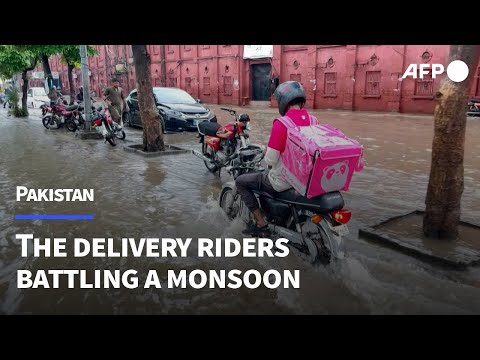 No pause for food delivery riders during Pakistan's monsoon | AFP