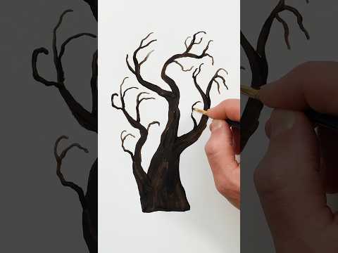 Halloween Scary Tree Painting! Art for Kids #shorts #painting #art #halloween