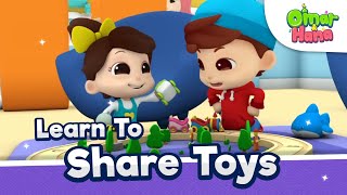 Omar & Hana Learn To Share Toys 🧸🪀🧮🐩 | Islamic Series & Songs For Kids