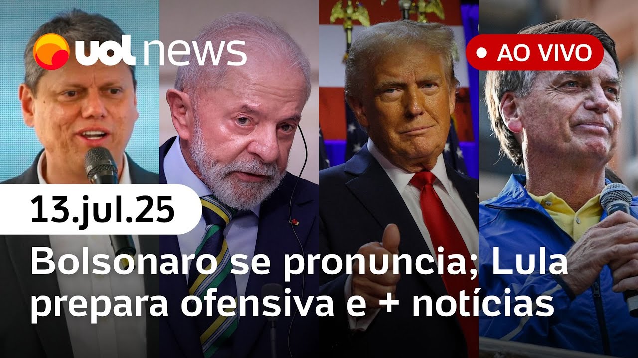 EUA x Brasil: Bolsonaro se pronuncia após tarifas de Trump; Lula prepara ofensiva; e mais | UOL News