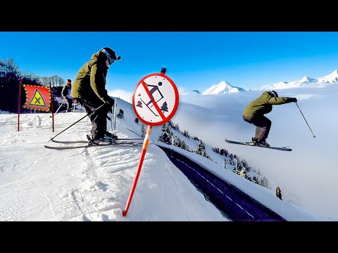 SALTO FUORI DALLA PISTA DA SCI🎿 *finito male*