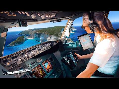 BOEING 737 Epic LANDING ZAKYNTHOS Greece Airport Runway 16 | Cockpit View | Life Of An Airline Pilot