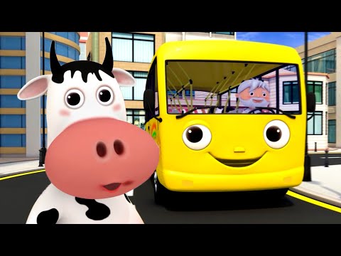 バスに乗ろう！バスの歌 Wheels On The Bus | 童謡と子供の歌 | 教育アニメ