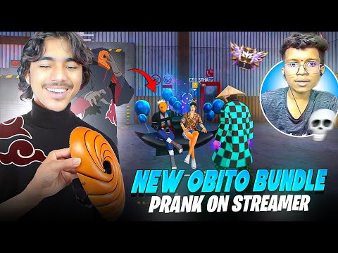 "PRANK" New Obito Bundle Prank on Streamer😱 New Valentine Emote , Bundle - Garena free fire