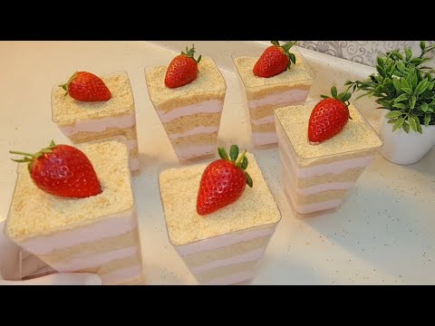 حلا كاسات بارد ( تراب الملوك) 🍨اسهل تحلية بعد الفطور 