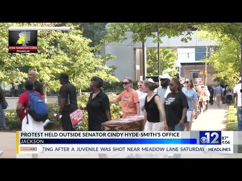 YouTube video thumbnail: Mississippi Protesters Rally Against Federal Budget Cuts