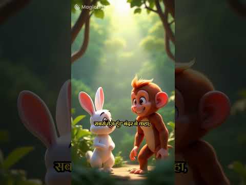 एक बंदर और खरगोश🐒🐰 #cartoon #shortvideo #viralvideo #trending