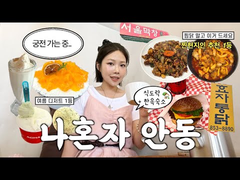 나혼자 안동여행•찜닭말고 이거!!찐현지인 쫀맛코스🍦한옥숙소,말콥버거,쪼림닭,금재가든
