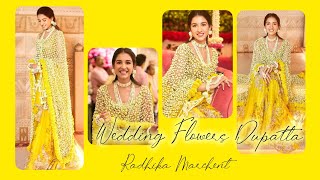 🌼Radhika Merchant's Gorgeous Floral Dupatta Wedding Look || Anant radhika wedding Wedding