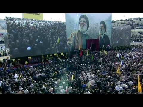 Mourners perform prayers during Hezbollah chief funeral in Beirut | AFP