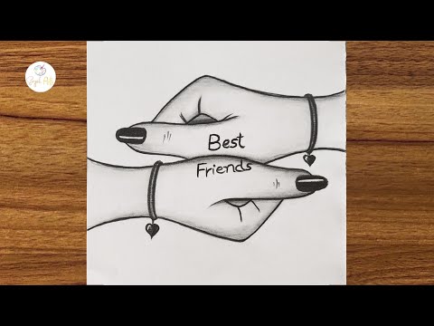 BFF Drawing easy step by step || Best friends hand drawing ||Easy drawing tutorial for beginners